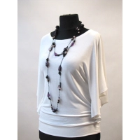 Bluzeczka Diana z pięknymi falbaniastymi rękawami - ecru